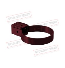 Хомут трубы Kliker ПВХ Premium бордо инд.упак. RAL 3005
