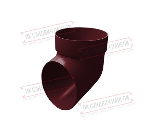 Колено сливное ПВХ бордо RAL 3005