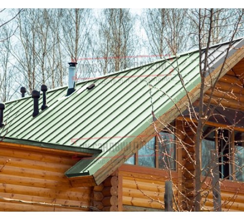 Кликфальц Line 0,45 Полиэстер RAL6019 бело-зеленый с пленкой на замках
