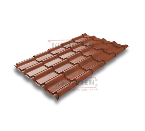 Металлочерепица Камея Brown Safari Twincolor-0.45