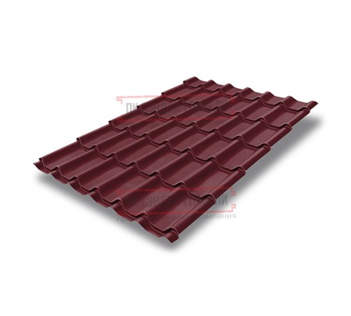 Металлочерепица классик плюс RAL3005 Velur20-0.5