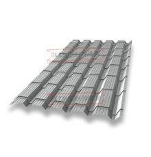 Металлочерепица Квадро профи RAL9006 Полиэстер-0,45