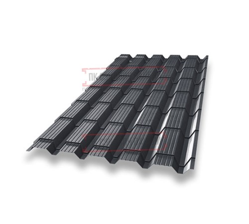 Металлочерепица Квадро профи RAL7024 Quarzit Pro Matt-0,5