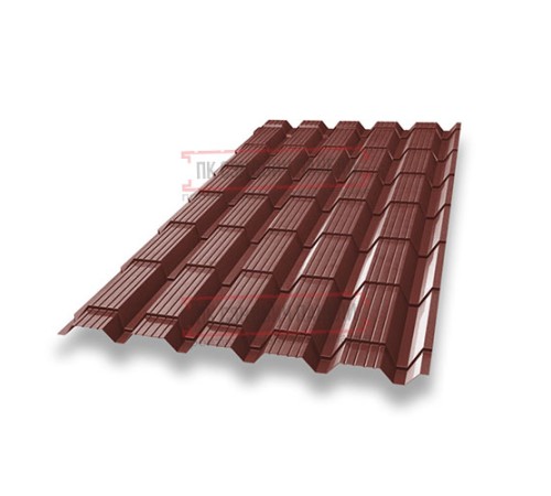 Металлочерепица Монкатта RAL3009 Velur-0,5