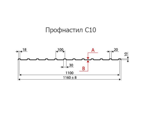 Профнастил нержавеющий С10 0.45 AISI 304
