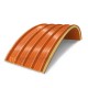 Сэндвич-панели арочные с пенополиуретаном, ширина 1000 мм, толщина 80 мм, 0.5/0.5, RAL2004