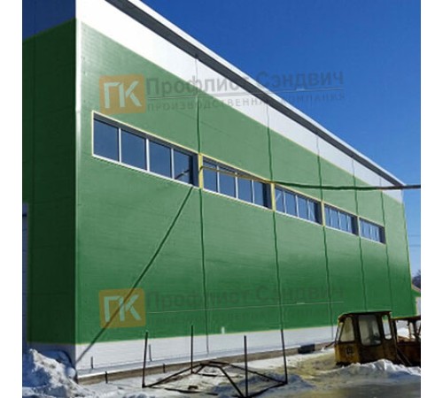 Сэндвич панели гладкие с пенополиизоциануратом, ширина 1200 мм, толщина 200 мм, 0.5/0.5, RAL6002
