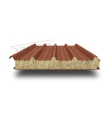 Сэндвич панели кровельные с минеральной ватой, ширина 1200 мм, толщина 40 мм, 0.5/0.5, RAL8004