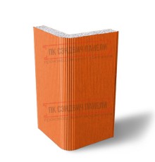 Угловая сэндвич-панель вертикальная из пенополистирола, 0.5/0.5, ширина 1200 мм, толщина 10 мм, RAL2004